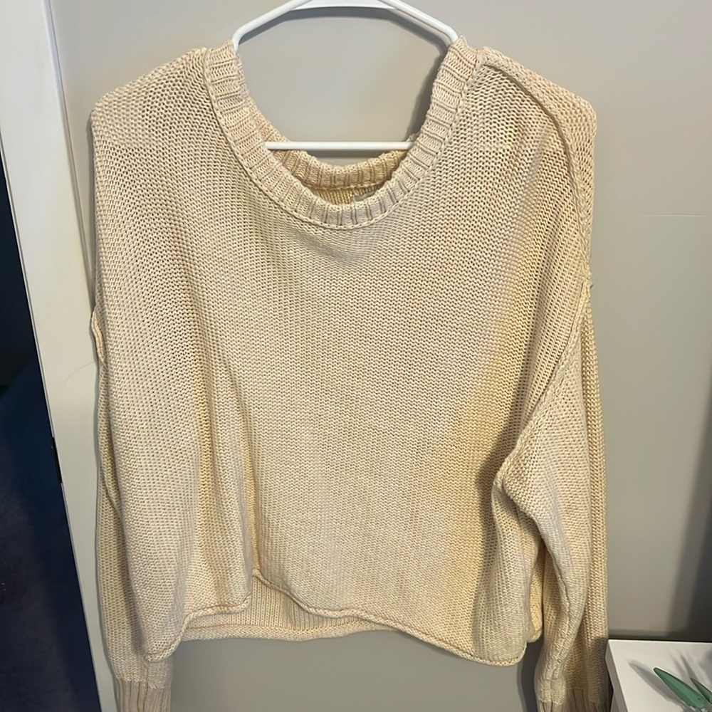 American Eagle Women’s knit cream colored sweater